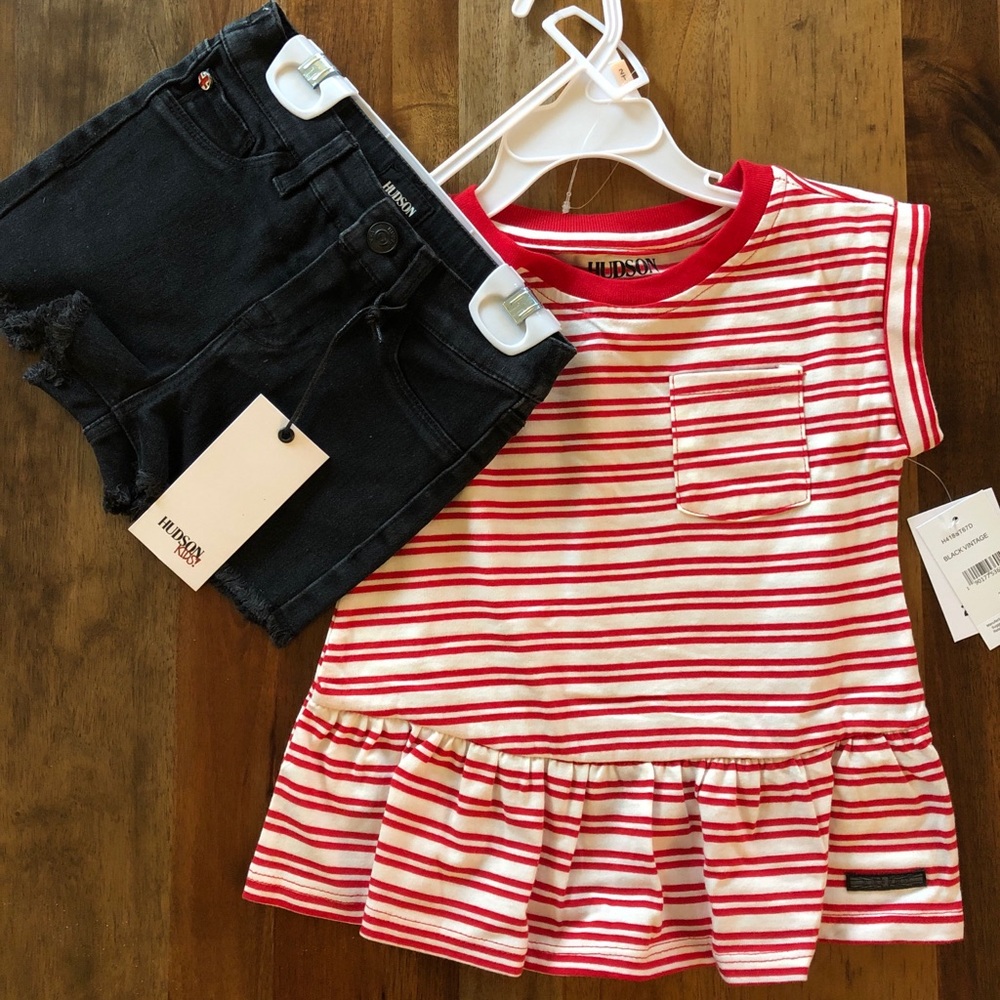 Hudson Jeans Stripe Jersey Top and Shorts